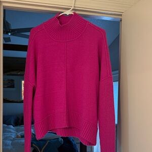 Mauve Bright Fuchsia Turtleneck Sweater